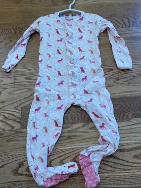 Magnetic Me Pink Leopard-Print Footed One-Piece